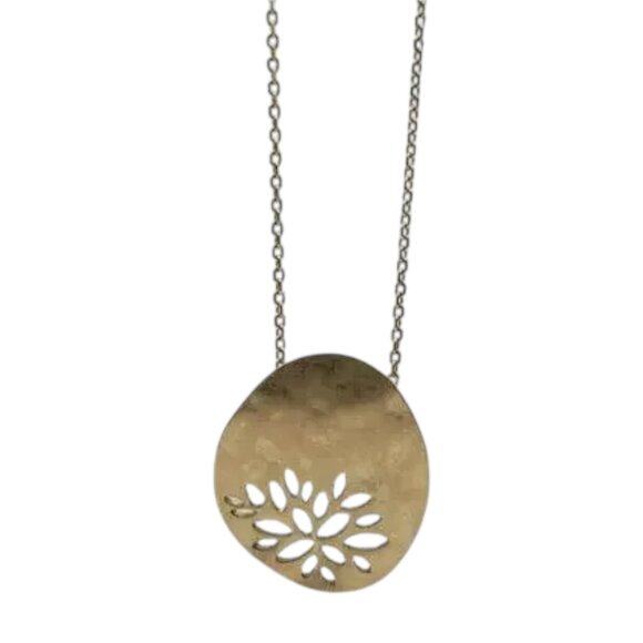 The Sak Gold-Tone Lotus Cutout Pendant Necklace | Statement Jewelry | NWT - Picture 1 of 9